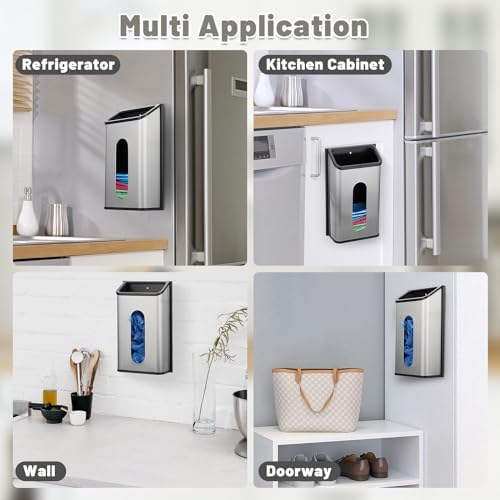 Sumnacon Grocery Bag Dispenser Wall Mount Stainless Steel Bag Dispenser - Image 7