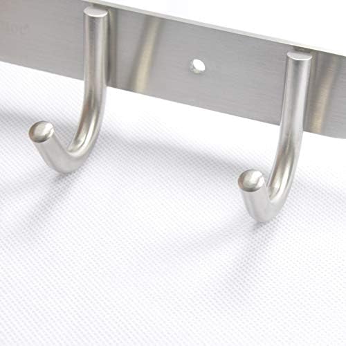 Towel Hook Rack Brushed Nickel - Sagmoc 17-Inch Coat Hook Rail Wall Mounted with 7 Round Hooks, Durable Wall Hangers for Bedroom, Bathroom, Foyer, Hallway (304 Stainless Steel) - Image 5