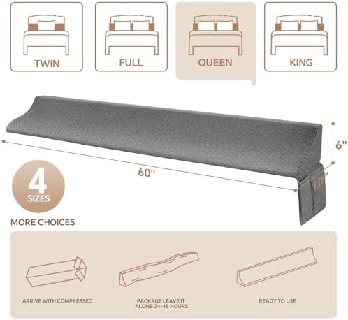 EUHAMS Queen Bed Wedge Pillow for Headboard, Mattress Gap Filler 0-7 Inches - Image 4