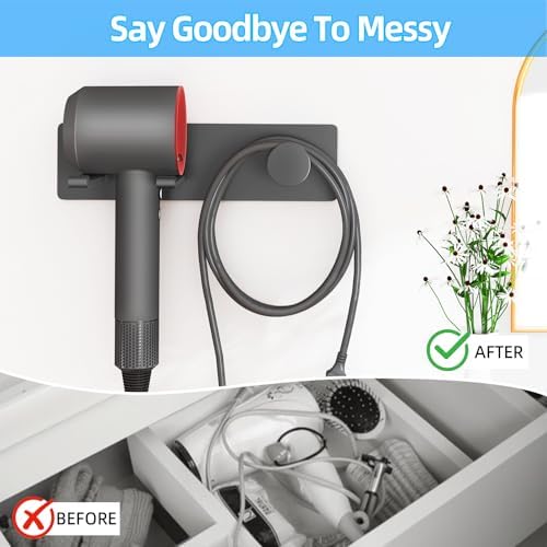 XIGOO Self Adhesive Hair Dryer Holder Wall Mounted - Image 5