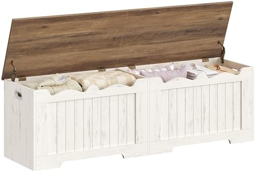 Hzuaneri 59 inches Farmhouse Storage Chest | 70 Gal | Retro White by Hzuaneri