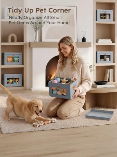 Homsorout Small Closet Storage Bins - Closet Shelf Organizer with Open Window, 6 Pack, Grey - Image 2