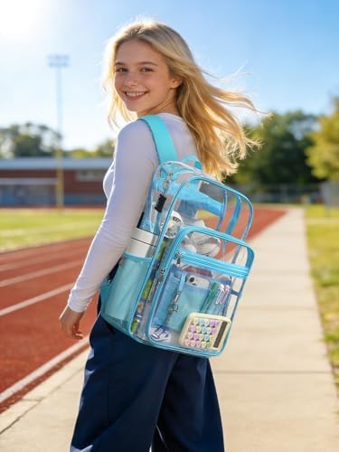 Heavy Duty Clear Backpack With TSA Lock, 18 Inch Large Clear Bookbag - Image 2