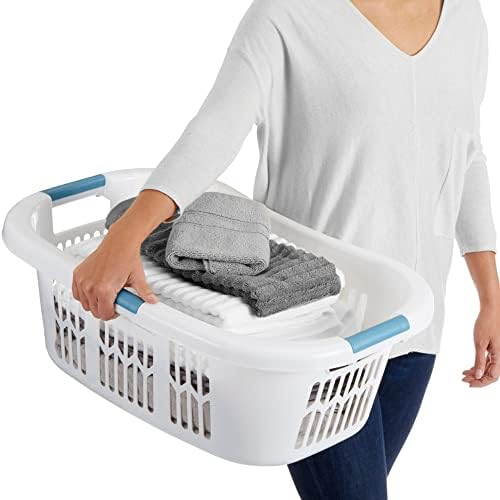 Rubbermaid Laundry Basket XL Hip-Hugger Basket 2.1-Bushel White Laundry Storage/Bathroom/Bedroom/Home Closet - Image 4