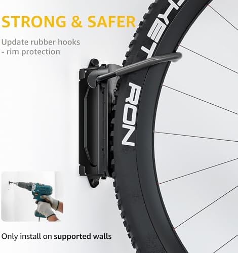 monTEK Swivel Bike Wall Mount, Vertical Bike Rack for Garage, 1 Pack, Gray - Image 4