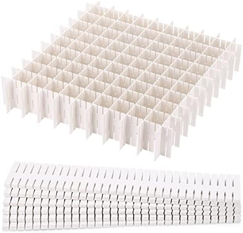 acDesign 40Pcs Grid Drawer Dividers, Adjustable Drawer Organizer for Socks, Underwear, Lingerie, Makeup, Bedroom Office Kitchen Storage (White) by acDesign