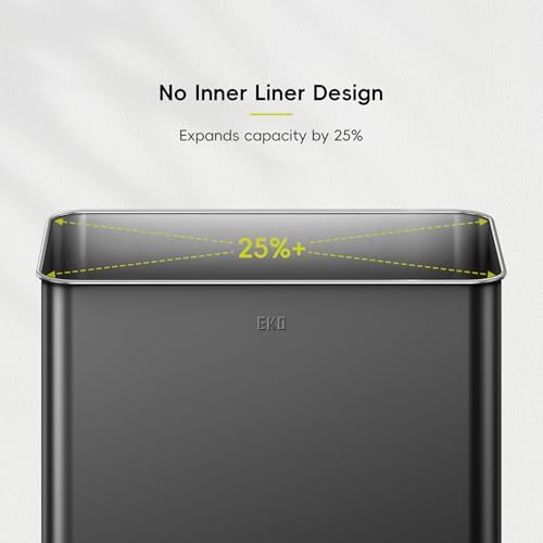 EKO Mirage X 80 Liter / 21.1 Gallons Motion Sensor Trash Can or Recycling Bin, Automatic Large Kitchen Trash Can Touchless, Stainless Steel, Matte Black - Image 7
