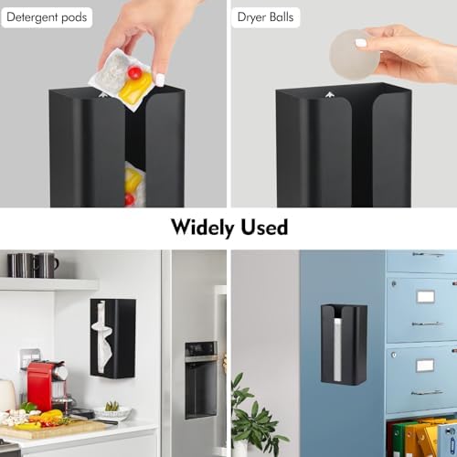 Magnetic Laundry Dryer Sheet Dispenser, Tissue Holder, Garbage Bag Dispenser for Fridge, Kitchen, Laundry (Black) - Image 7