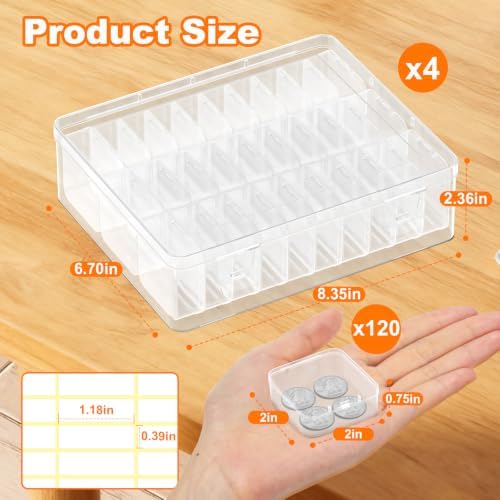 4 Pack 120 Pcs Bead Organizer Box, Clear Plastic Storage Containers - Image 2