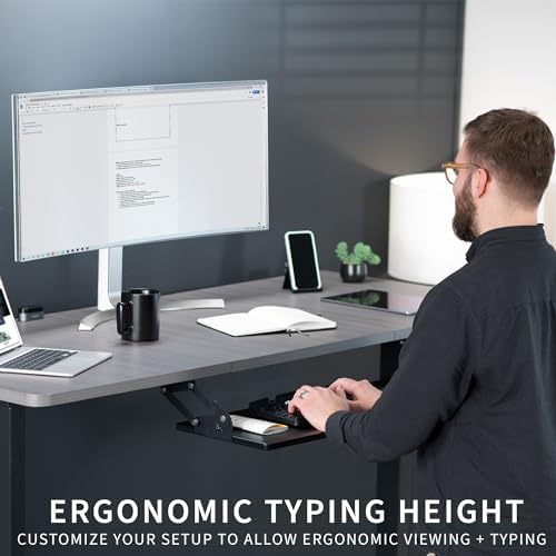VIVO Black Under Desk 34 x 11 in Adjustable Keyboard Tray, MOUNT-KB34S - Image 2