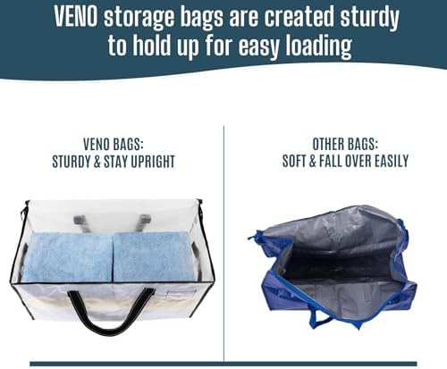 VENO Moving Bags, Storage Bags, Wide Open Top, Clear, 8 Pack - Image 6