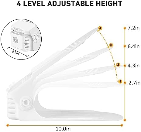 NVGSN Shoe Slots Organizer 20Pack,Shoe Stacker,Cloest Space Saver 50%,White - Image 3