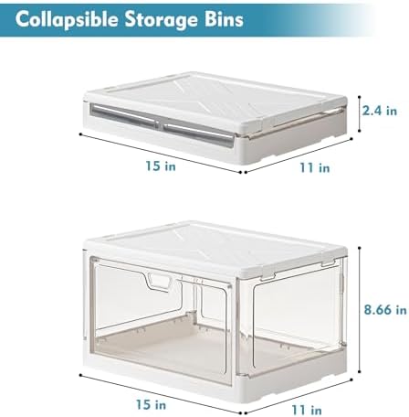 Kmiectse Clear Storage Bins with Lids 3 Pack 【Stackable & Sturdy】 - Image 3