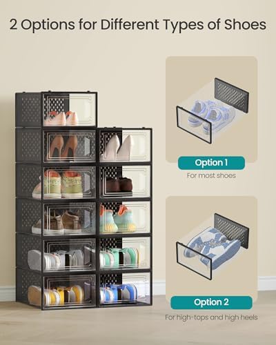 SONGMICS Shoe Boxes, Clear Plastic Sneaker Box, Pack of 24 - Image 4
