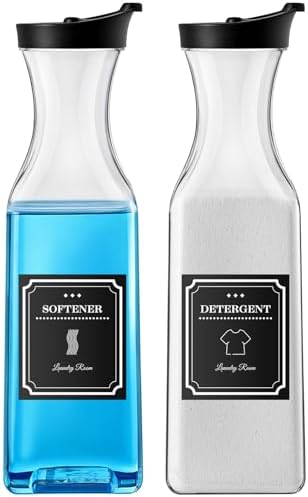 54oz Laundry Detergent Dispenser,Liquid Container,Plastic,2 Pack Black by SUBEKYU