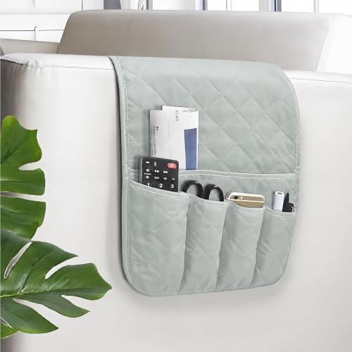 Armchair Caddy for Recliner, Non Slip Sofa Arm Organizer, Sage Gray by AUVCAS