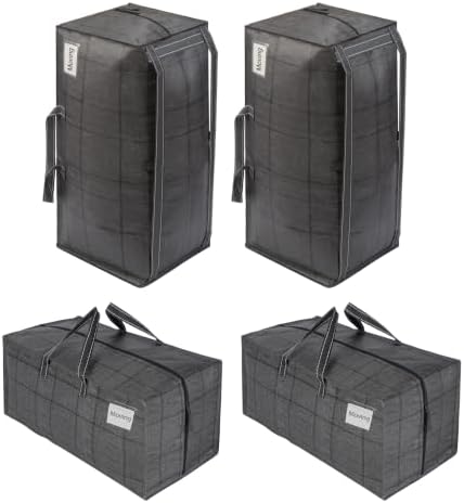 VENO 4 Pack Heavy Duty Moving Bags with Backpack Straps, Zippers & Handles, Extra Large Packing Bags for College Dorm Essentials, Moving Supplies Alternative to Cardboard Moving Boxes by Veno