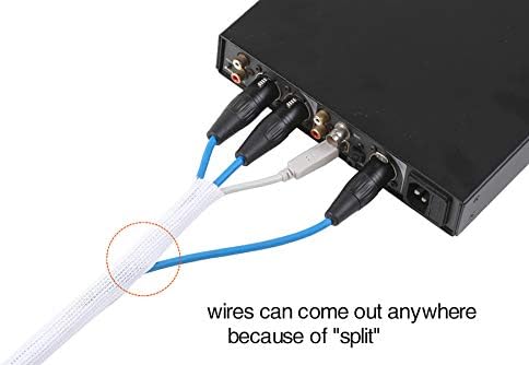 Alex Tech 25ft - 1 inch Cord Protector Wire Loom Tubing Cable Sleeve Split Sleeving for USB Cable Power Cord Audio Video Cable - Protect Cat from Chewing Cords - White - Image 3