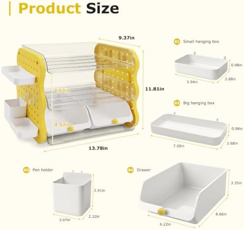 COMIX 3-Tier Paper Organizer Letter Tray, File Organizer for Desk, Yellow - Image 5