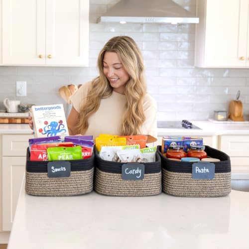 Woven Rope Baskets for Organizing, 3 Pack, 15.5 x 11 x 5.5" Storage Bins - Image 3