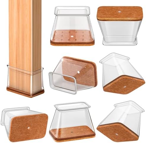 Chair Leg Floor Protectors Rectangle for Hardwood Floors 20 Pcs Medium by RUSIDO