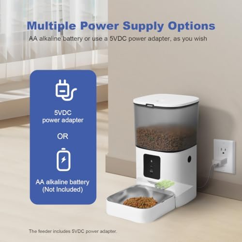 ANDOLL HOME Automatic Cat Feeder,4L Timed Cat＆Dog Dry Food Dispenser - Image 2