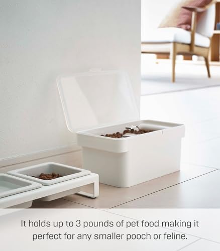 YAMAZAKI Home Tower Airtight Pet Food Storage Container - Cat And Dog Food Holder Bin With Transparent Lid And Handle - Small - Polypropylene - 0.8 Gallons, 3 Liters - Image 4