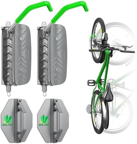 Swivel Bike Wall Mount Rack, Bike Hangers for Garage, 150° Swivel & Space-Saving Vertical Bike Hangers for Storage, Sturdy Bike Stand Holds Up to 66lbs, Easy to Install，2Pack by Zostera