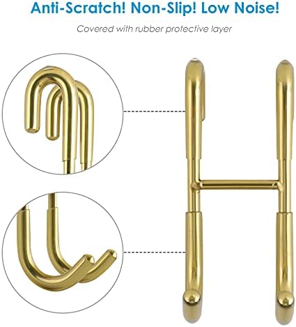 Simtive Shower Door Hooks (3-Pack), Towel Hooks for Bathroom Frameless Glass Door, Shower Squeegee Hooks, Gold - Image 2