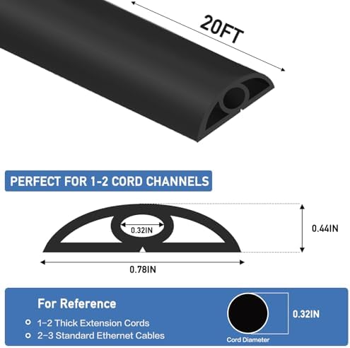 LSGCQ Floor Cord Cover Self Adhesive Cord Hider Floor Cable Management - Image 2