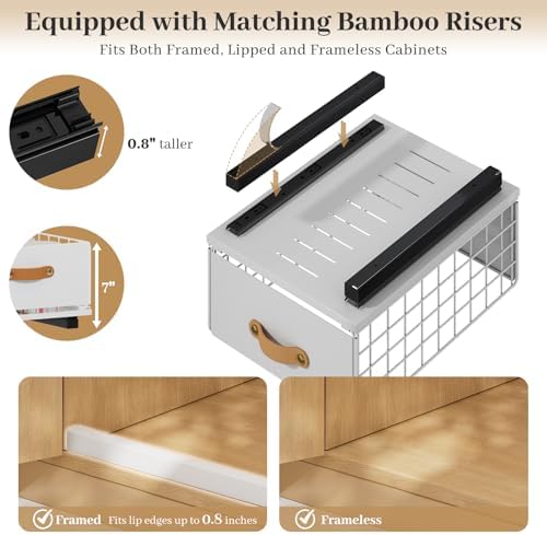 Pull Out Cabinet Organizer, Slide-Out Pantry Shelves, Fits Framed Cabinets - Image 3