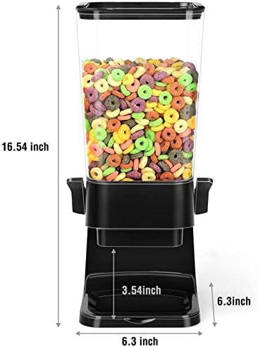 Cereal Dispenser Countertop Dual Dry Food Dispenser (Black,1PC) - Image 3
