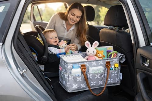 Moteph Extra Large Diaper Caddy, Craft, Toy Organizer with Zip-Top Cover with Waterproof Wet/Dry Bag - Perfect for Baby Shower - Image 5