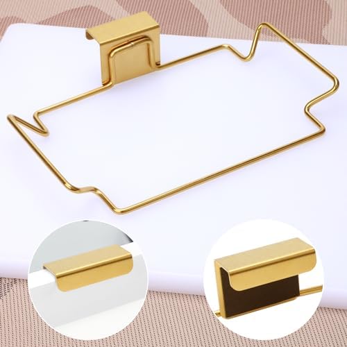 Large Stainless Steel Trash Bag Holder for Kitchen Cabinets Doors and Cupboards, Gold - Image 3
