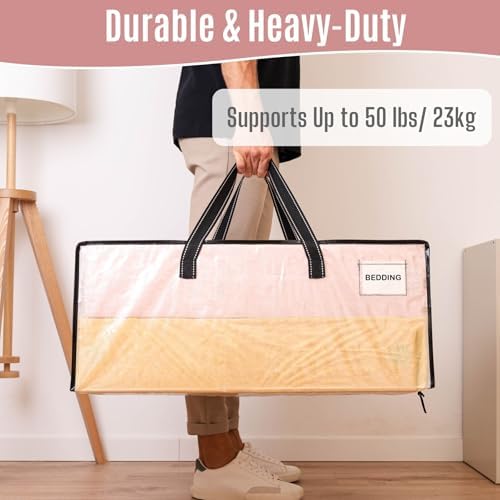 VENO Heavy Duty Moving Bags, Storage Bags, Easy Visibility, Clear, 2 Pack - Image 4