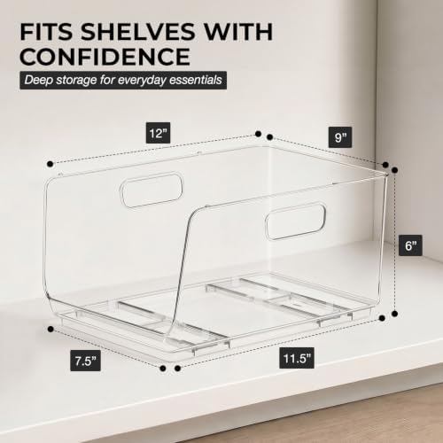 ClearSpace Stackable Storage Bins, Front Pantry Organizer, Medium, 8 Pack - Image 2