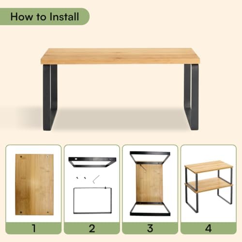 Cabinet Organizer Shelf, Spice Rack, Set of 2 Kitchen Counter Shelves - Image 7