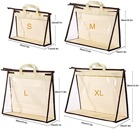 Clear Handbag Storage Bags Purse Organizer for Closet, Zipper Hanging Storage Bag for Handbags, XL, 2PCS - Image 5
