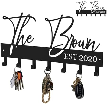 Customized Meaningful Phrase Key Holder Wall Mount,Black Exquisite Metal Key Hanger for Wall,Key Hooks with Screw for Hallway,Office,Kitchen Decor by ShowMtheM