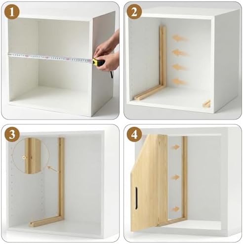 6 Pack Solid Wood Tray Dividers for Cabinet, Cookie Sheet Organizer for Cabinets, Baking Sheet Organizer, No-Cut Kitchen Cabinet Dividers, Cookie Trays for Kitchen, Pantry Storage (12, Pounds) - Image 3