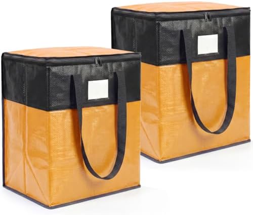 2Pack 180L Extra Large Moving Bags Heavy Duty with Strong Zipper & Comfortable Handles,Sturdy & Durable Clothes Storage Bags,Reusable Packing Moving Boxes for College Dorm,Bedding,Space Saving,Yellow by Unknown
