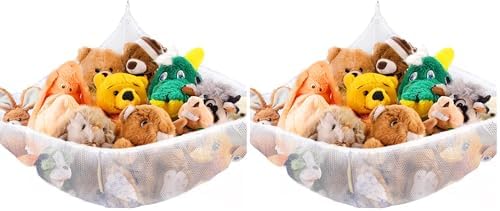 MAQIHAN Stuffed Animal Net or Hammock - Storage Ideas for Plushies, Teddy Bears, and Toys - Corner Organizer Holder (Medium) (Pack of 2) by MaqiIhanCustomOfficial