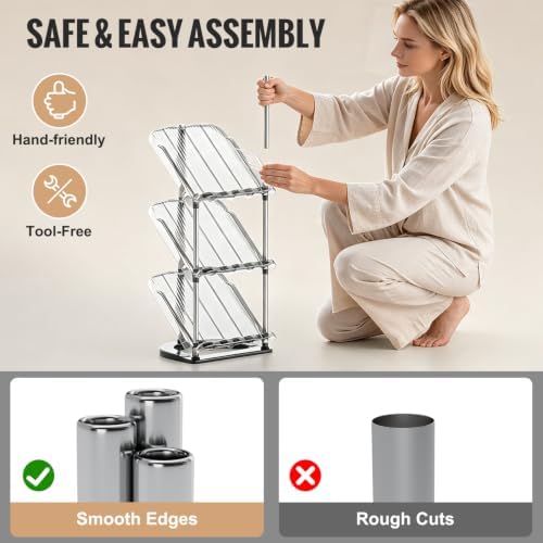6 Tier Vertical Narrow Shoe Rack, Stackable Tall Skinny Shoe Storage Rack - Image 5