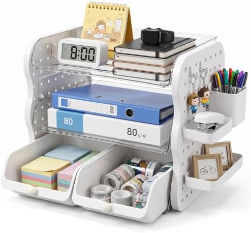 COMIX 3-Tier Paper Organizer Letter Tray, File Organizer for Desk, White by Comix