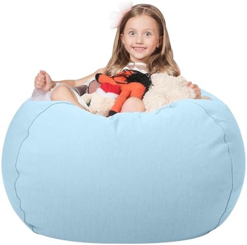 WEKAPO Stuffed Animal Storage Bean Bag Chair Cover for Kids by Wekapo