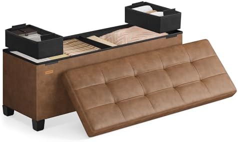 SONGMICS Storage Ottoman Bench with Legs, 43.3 Inches, 30 Gal. (112 L) by SONGMICSbySONGMICSHOME