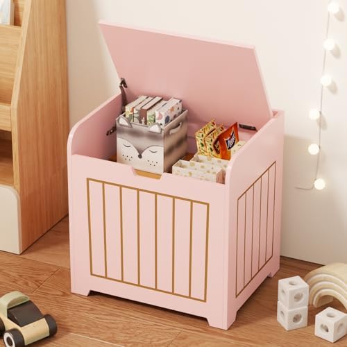 Aenuert Storage Chests, Small Cube Organizer Box,Wooden Entryway Storage (Pink, Without Handles) by Aenuert
