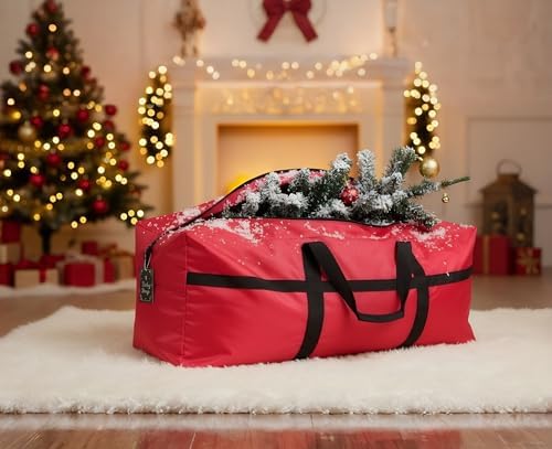 Christmas Tree Storage Bag 9ft, Christmas Tree Heavy Duty Storage Bags 1680D Oxford Red - Image 2