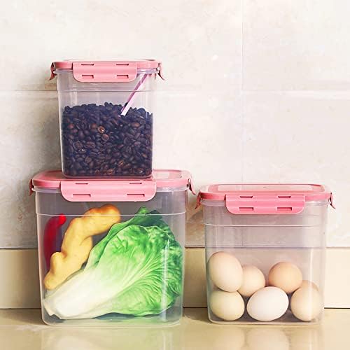 Patelai 6 Pcs Dog and Cat Food Storage Containers 2 Scoops, Pink - Image 4