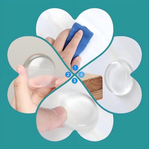 Wall Protectors from Door Knobs-Efbock Silicone Door Stoppers Wall Protector-Premium Door Bumper Wall Guards for Home or Office -Self Adhesive Door Handle Bumper Guard Stopper Rubber Stop 6pcs - Image 5